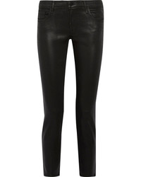 J Brand Hipster Coated Low Rise Skinny Jeans Black