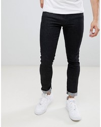 Armani Exchange J14 Skinny Fit 5 Pocket Stretch Jeans In Washed Black