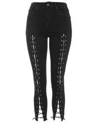 Topshop Jamie Front Laced Skinny Jeans