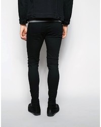 Cheap Monday Jeans Mid Spray On Extreme Super Skinny Fit Black