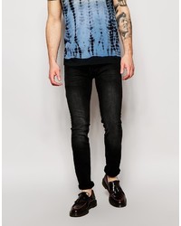 Religion Jeans Noize Skinny Fit In Washed Black