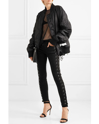Versus Versace Lace Up Mid Rise Skinny Jeans