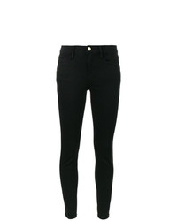 Frame Denim Le Color Black Mid Rise Skinny Jeans