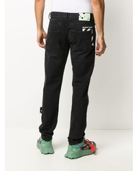 Off-White Logo Print Tapered Jeans