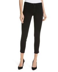 L'Agence Margot Tuxedo Stripe Crop Skinny Jeans