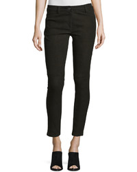 Michael Kors Michl Kors Collection Five Pocket Skinny Leg Leather Jeans Black