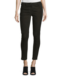 Michael Kors Michl Kors Collection Five Pocket Skinny Leg Leather Jeans Black