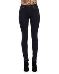 Saint Laurent Mid Rise Skinny Jeans Washed Black
