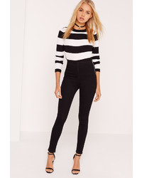 Missguided High Waisted Jeggings Black