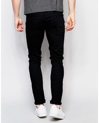 ONLY & SONS Black Jeans In Super Skinny Fit With Knee Rips