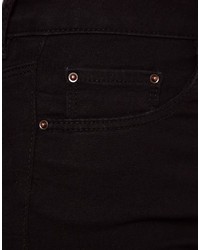 Asos Petite Ridley High Waist Ultra Skinny Jeans In Clean Black