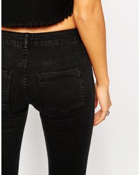 Asos Petite Whitby Low Rise Skinny Jeans In Washed Black