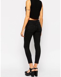 Asos Petite Whitby Low Rise Skinny Jeans In Washed Black