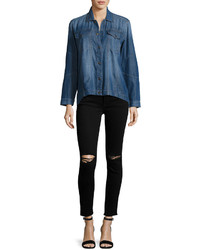 DL1961 Premium Denim Margaux Instasculpt Skinny Ankle Jeans With Ripped Knees Rattlesnake
