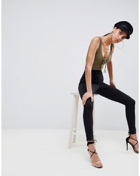 ASOS DESIGN Pull On Jegging In Black With Clean Waistband Detail