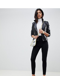 ASOS DESIGN Pull On Jeggings In Clean Black With Wide Waistband Detail