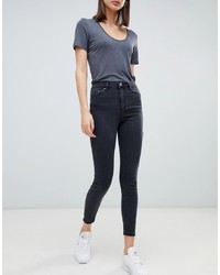 ASOS DESIGN Ridley High Waist Skinny Jeans In Washed Black