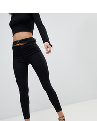 ASOS DESIGN Ridley High Waist Skinny Jeans With Bracelet Waist In Clean Black