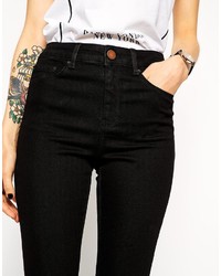 Asos Ridley Jeans Ridley High Waist Skinny Jeans In Clean Black