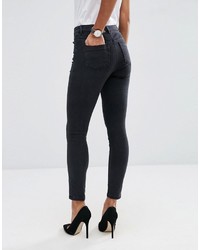 Asos Ridley Skinny Jeans In Washed Black