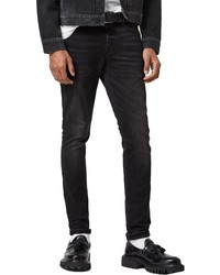 AllSaints Ronnie Stretch Jeans In Washed Black At Nordstrom