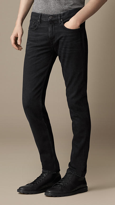 Burberry Shoreditch Black Hand Sanded Skinny Fit Jeans, $225 | Burberry |  Lookastic