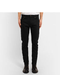Saint Laurent Skinny Fit 15cm Hem Raw Stretch Denim Jeans