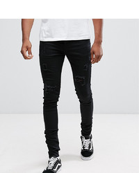 Sixth June Skinny Fit Jeans In Black With Distressing To Asos