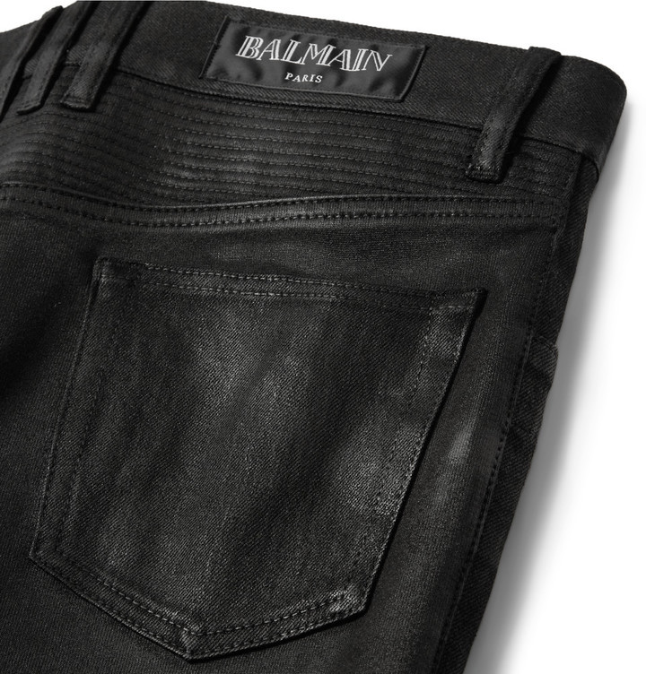 Balmain mens discount waxed jeans