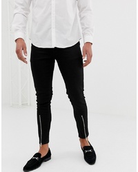 ASOS DESIGN Skinny Jean With Zipped Hem Detail In Black