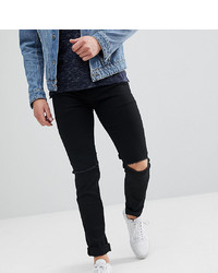 Noak Skinny Jeans In Black With Knee Rips