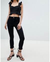LOST INK Skinny Jeans With Crochet Hem