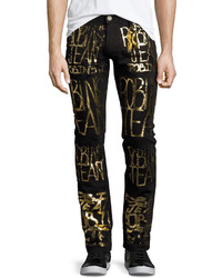Robin's Jeans Skinny Jeans With Golden Logo Writing Black