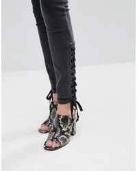 Glamorous Skinny Jeans With Lace Up Ankle Detail