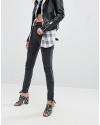 Glamorous Skinny Jeans With Lace Up Ankle Detail