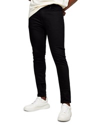 Topman Stretch Skinny Jeans In Black At Nordstrom