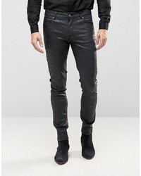 Asos Super Skinny Jeans In Black Coated