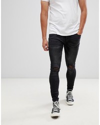 Kings Will Dream Super Skinny Jeans In Black With Distressing