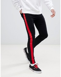 Sixth June Super Skinny Jeans In Black With Red