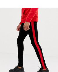 Sixth June Super Skinny Jeans In Black With Red To Asos