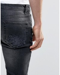 Asos Super Skinny Jeans With Lace Up Hems