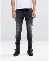 Asos Super Skinny Jeans With Lace Up Hems
