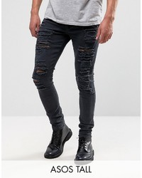 Asos Tall Super Skinny Jeans With Extreme Rips
