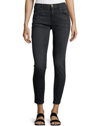 The Great The Almost Skinny Ankle Jeans Worn Black Wash
