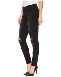 7 For All Mankind The Ankle Skinny W Destroy In Aged Onyx Jeans
