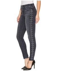 7 For All Mankind The Ankle Skinny W Studs In Vintage Noir Jeans