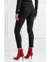 L'Agence The Cherie Lace Up High Rise Skinny Jeans