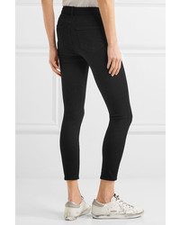 L'Agence The Margot Cropped High Rise Skinny Jeans Black