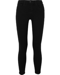 L'Agence The Margot Cropped Mid Rise Skinny Jeans Black