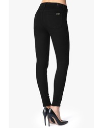 7 For All Mankind The Second Skin Slim Illusion High Waist Ankle Skinny In Elasticity Black